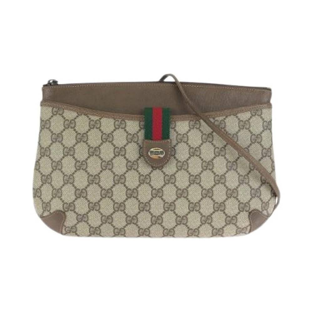 Gucci Vintage Pre-owned GG Supreme Canvas Skuldertaske - Vintage - Dame - Beige - ONE SIZE - Uld