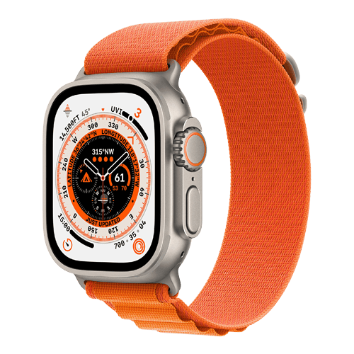 Apple Watch Ultra (2022) GPS+Cellular - Titanium/Alpine loop 49mm / Nyskick / Titanium Orange