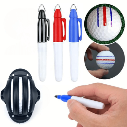 4 st/set högprecisionsmarkörer för golfbollar - Innehåller 1 mall för golfbollar och 3 färger av golfbollar, markerar noggrant och förbättrar puttnogg - Multifärgad (A,C,B,D,A+C,A+B,A+D)