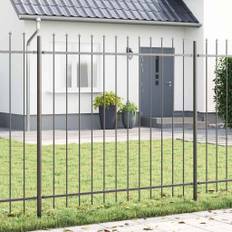 vidaXL Havehegn Grå 15.3 x 1.5 m Pulverlakeret Stål