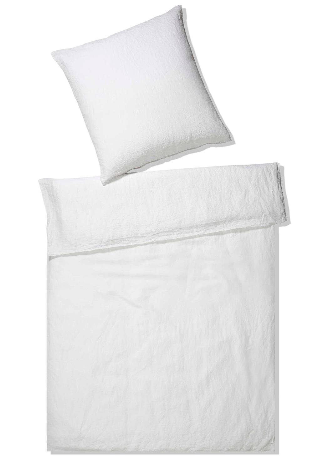 Elegante hør sengesæt - Breeze, Hvid - 200x220