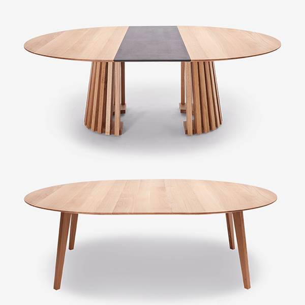 Wood zone Tillægsplader til WZ.12 og WZ.13 runde spiseborde - Ø120 cm Eg, Cream oil