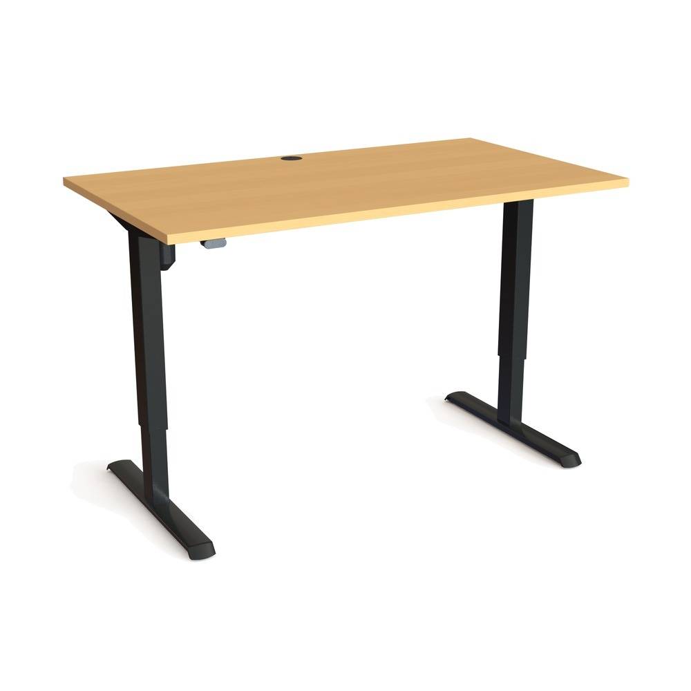 ConSet 501-33 Hæve-/sænkebord, 140x80cm, bøg med sort stel.