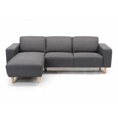 Amalfi sofa med chaiselong TV - Grå Idaho - 254 x 164 cm. - Stærk Pris