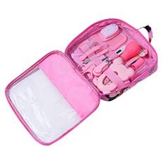 Baby Healthcare and Grooming Kit Baby Nasal Aspirator Nail Clipper Hairbrush Set Newborn Daily Cleaning Care Kit 13 PCS/Set, A, Nursing Bag
