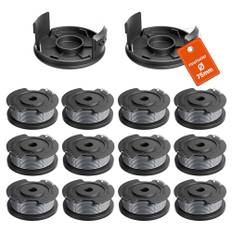 Lebenswuerze Ersatzfadenspule Für Bosch Rasentrimmer Akku EasyGrassCut 23/26/18/18-230/18-260/18-26, 12x Fadenspulen F016800569 2x Trimmerkappen F016F04557 (Nylon-Trimmerfaden Ø1.65mm Länge 4.9m)