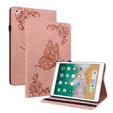 Læderetui Sommerfugle Apple iPad 9.7 6th Gen (2018) Lyserød