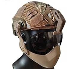 FAST PJ-Type Airsoft-hjälmset, Taktikhjälm Med Paintballmask Och 3MM Visir (glasögon), For CS War Games, Cosplay(Be a)