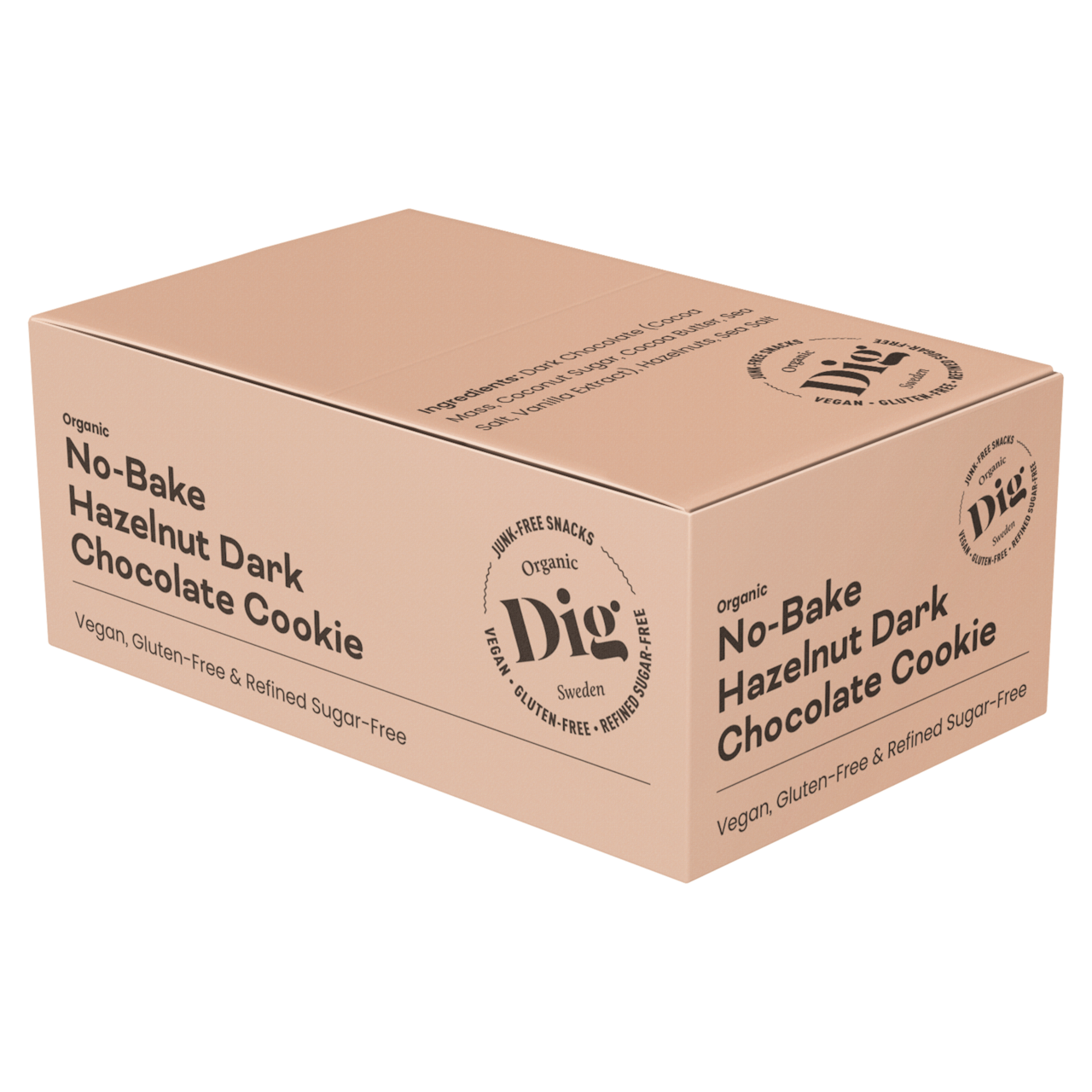 No-Bake Hazelnut Dark Chocolate Cookie - Box 12 st