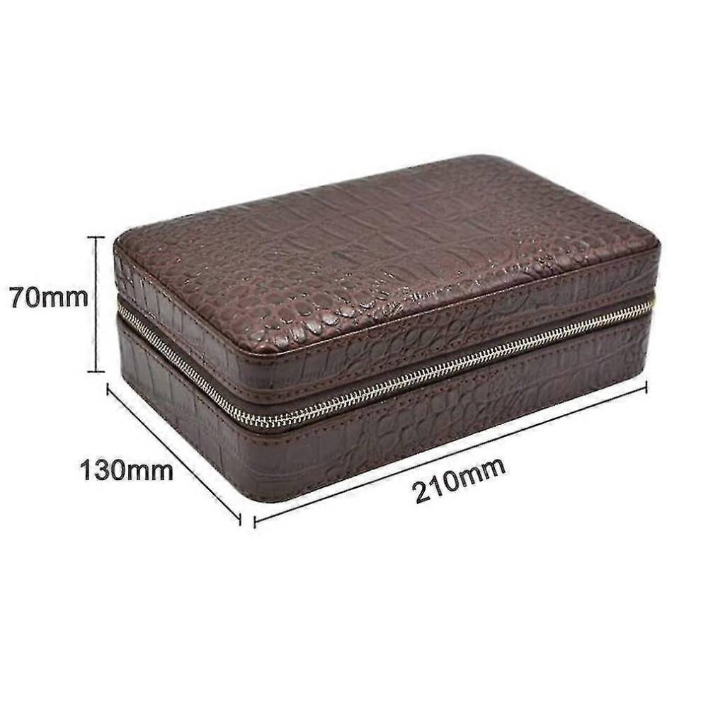 Leather Travel Cigar Humidor Case, Wood with Humidifier,4 Cigars