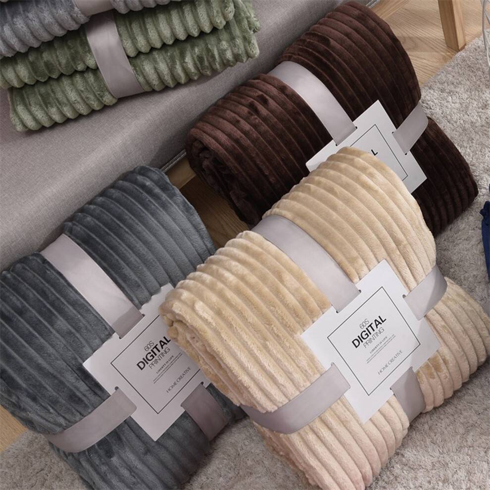 Fleece tæppe let, hyggeligt, blødt flannel tæppe til alle årstider til seng, sofa, divan, camping, rejser