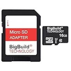 BigBuild-teknik 16 GB ultrasnabb 80 MB/s microSDHC minneskort för Garmin DriveSmart 66, 76, 86 Sat Nav