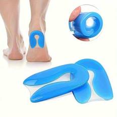 2-pack hälsporre-inlägg - Hälsporre-inlägg med gel - Hälkuddar för skor - Gel-inlägg med häl - Dam, Herr, Barn - Silikonhälkil, hälkudde med gel - Blå (S,L)