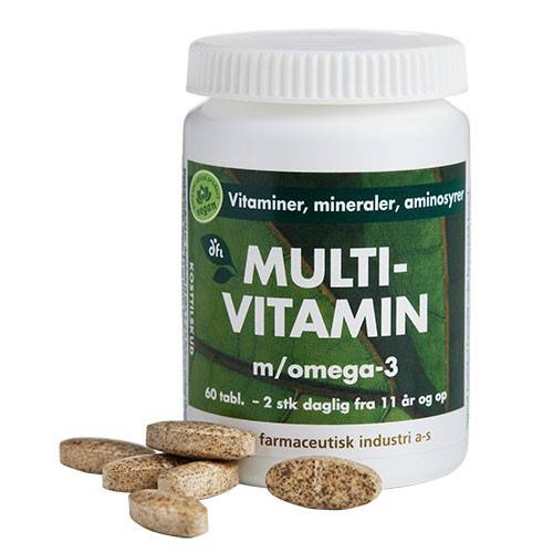 Multivitamin Med Omega 3 - 60 tabletter - Grønne dfi vitaminer