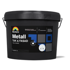 Beckers Täckfärg, Metall Tak&Fasad halvmatt, 10L, Svart