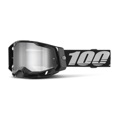 100% Racecraft 2 Mirror Svart Crossglasögon Silver Lins