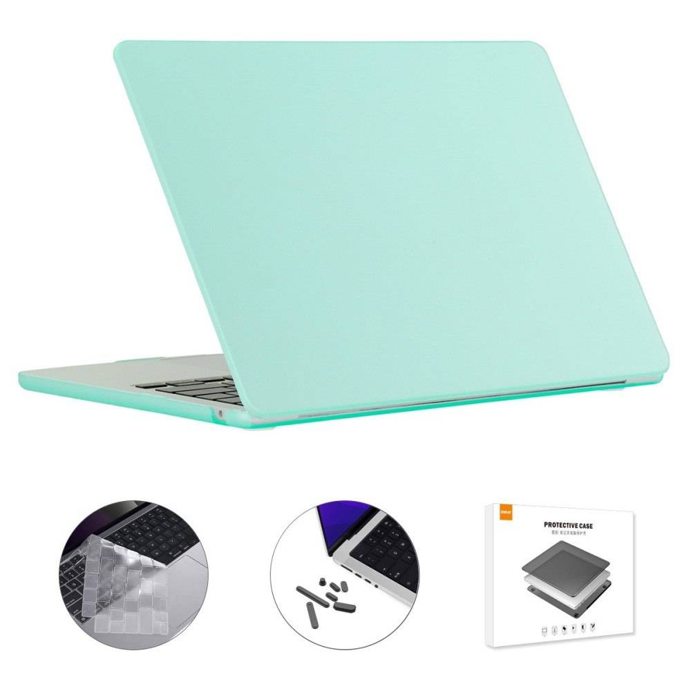 MacBook Air 15 M5/M4/M3/M2 (2026/2025/2024/2022) - ENKAY cover til front og bagside - Inkl. Beskyttelsfilm til tastatur - Lysegrøn