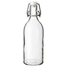 IKEA - KORKEN flaske med prop, klart glas, 0.5 l