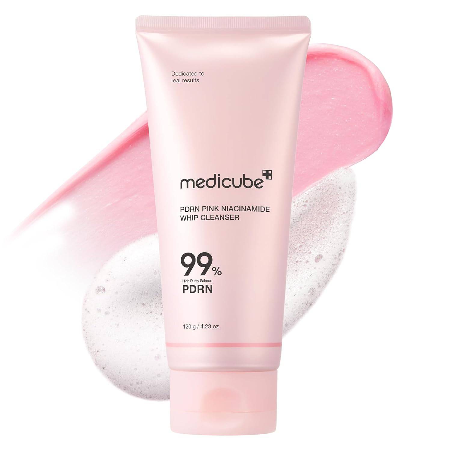 Medicube PDRN Whip Facial Cleanser for Double Cleansing, Pore Care and Skin Refinement, Daily Gentle 1pcs rosa