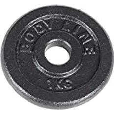 Bodyline 1 kg gjutjärnsskiva för skivstångsträning, hantel och tyngdlyftning - diameter 25 mm - för gym, fitness, hemmaträning