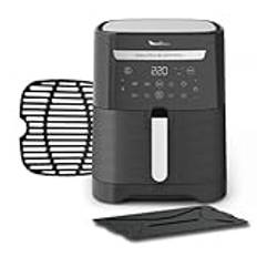 Moulinex Easy Fry & Grill XXL Oljefri fritös + grill, kapacitet 6,5 l, upp till 8 personer, 8 automatiska program, dubbel matlagningsavdelare, Moulinex-applikation, air fryer EZ801810