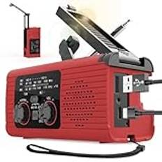 Väderradio vev | Power Bank Radio | Travel Crank Radio, Road Trip-radio, Camping-radioladdare med flera laddningsalternativ för resor och utomhuscamping