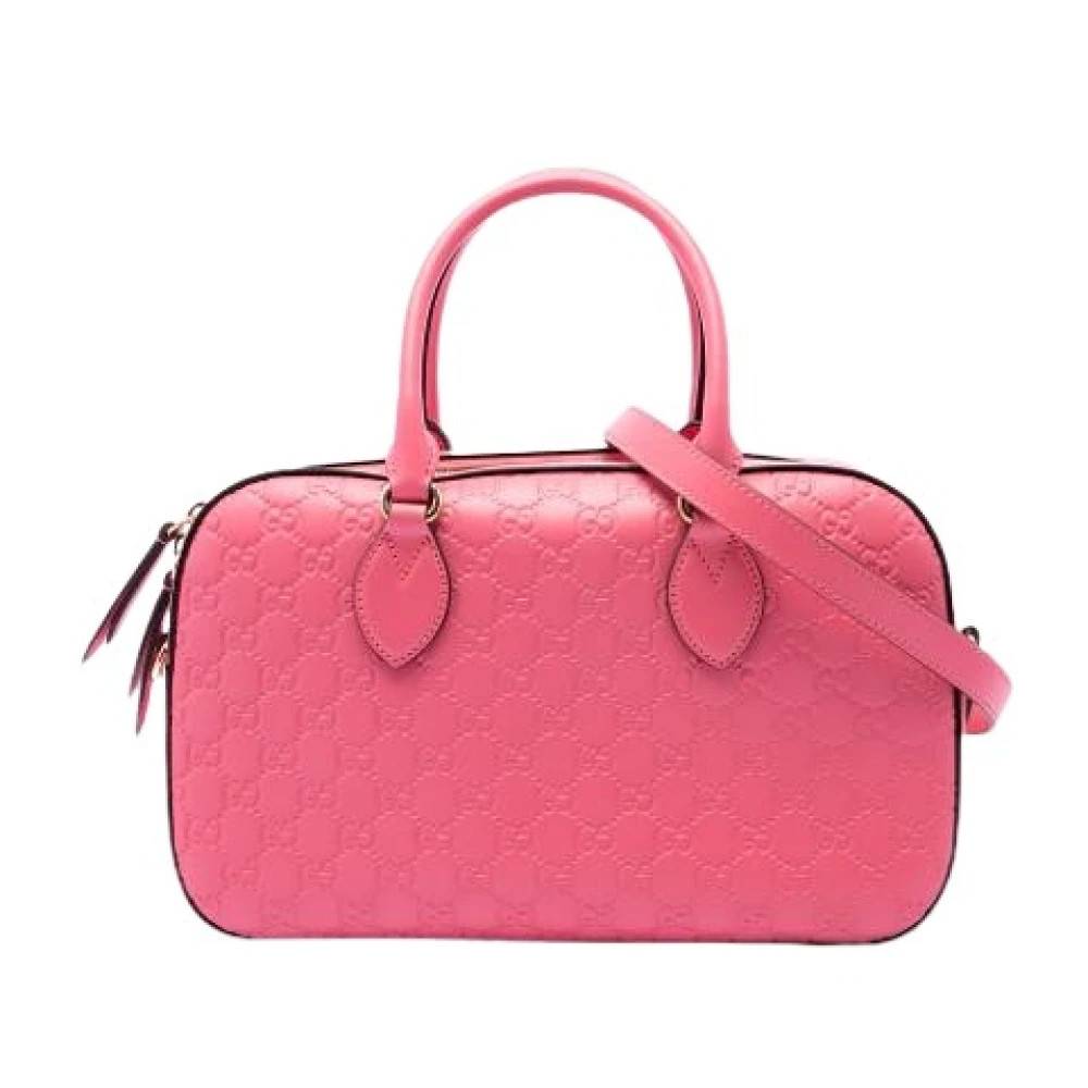Gucci Vintage Pre-owned Vintage Satchel - Vintage - Dame - Lyserød - ONE SIZE - Uld