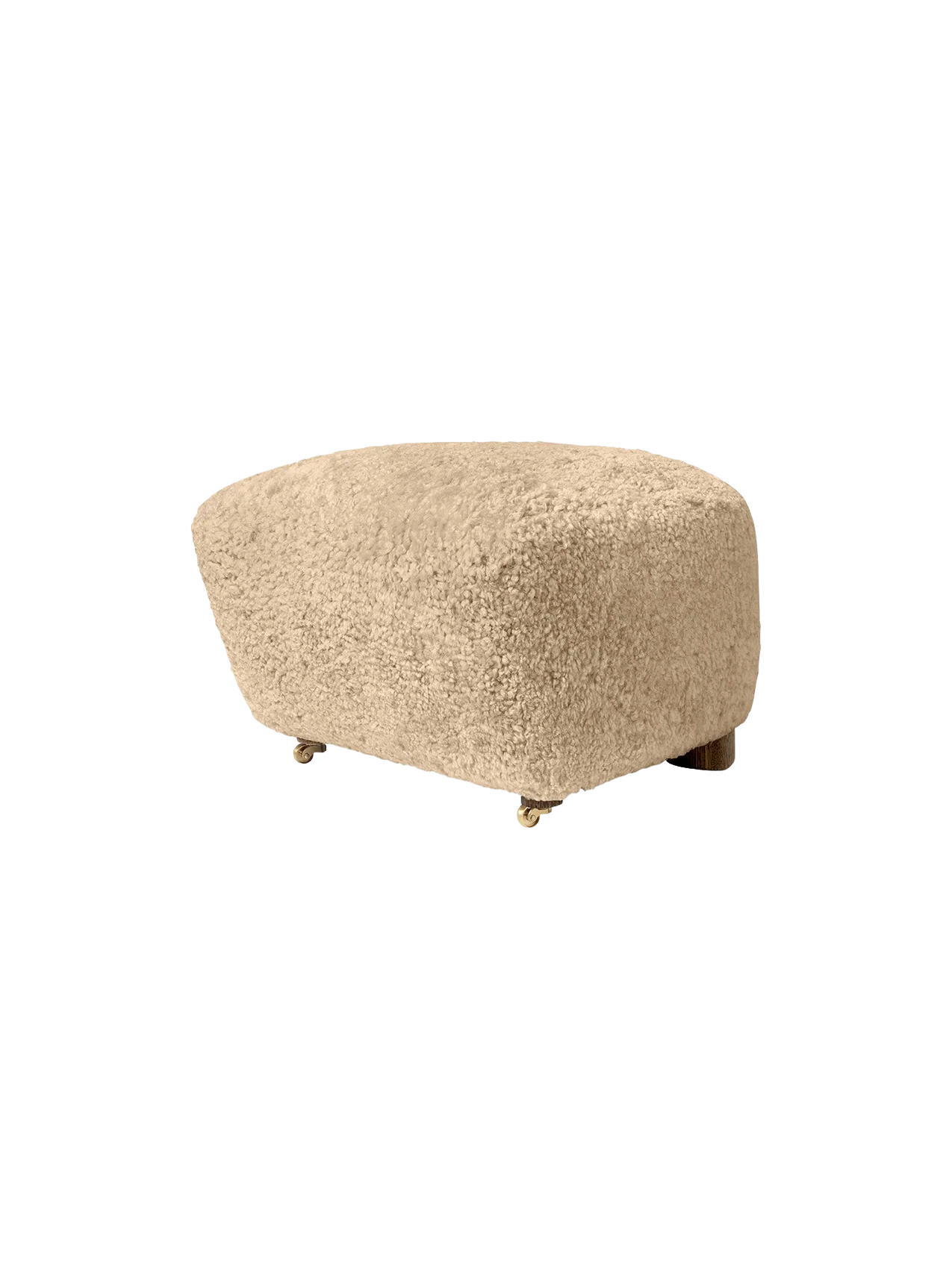 Den Trætte Mand fodskammel, Sheepskin fra Audo Copenhagen Dark Stained Oak - Sheepskin Honey - Jacobsen Plus