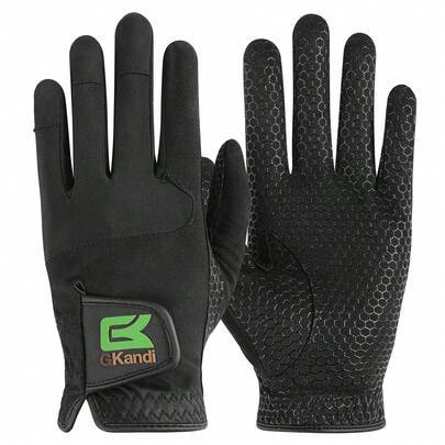 1 st herr golfhandske vänster hand, halkfri, slitstark och andningsbar, lämplig för alla väderförhållanden, perfekt för träning, tävling och daglig go - Svart (Multi-size)