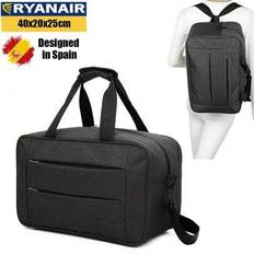 Cabin Bag Convertible Into A Backpack 40x20x25cm Ryanair 10kg Hand Luggage Vueling Cabin Bag - Black/Navy/Pink/Purple/Red/Grey - Black