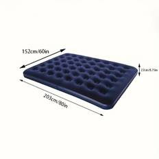 TEMU A Portable Inflatable Mattress, Featuring Double-sided Plush And Thickened Design, Foldable For Outdoor Camping And Beach Use (includes An Air Pump).