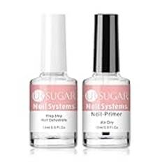 UR SUGAR Primer för gelnaglar dehydrator för naglar set, 2 x 15 ml uttorkad bond primer Acid Free Nail Prep dehydrate Quick Air Dry för Nail Art UV gel nagellack akrylnaglar