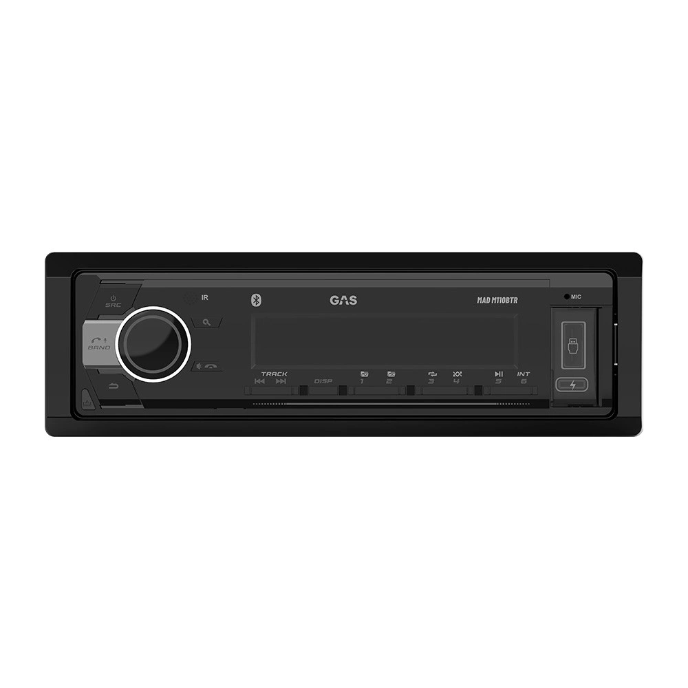 GAS MAD M110-BTR, bilstereo med Bluetooth 5.3, AUX, USB-C & 2 par lågnivå