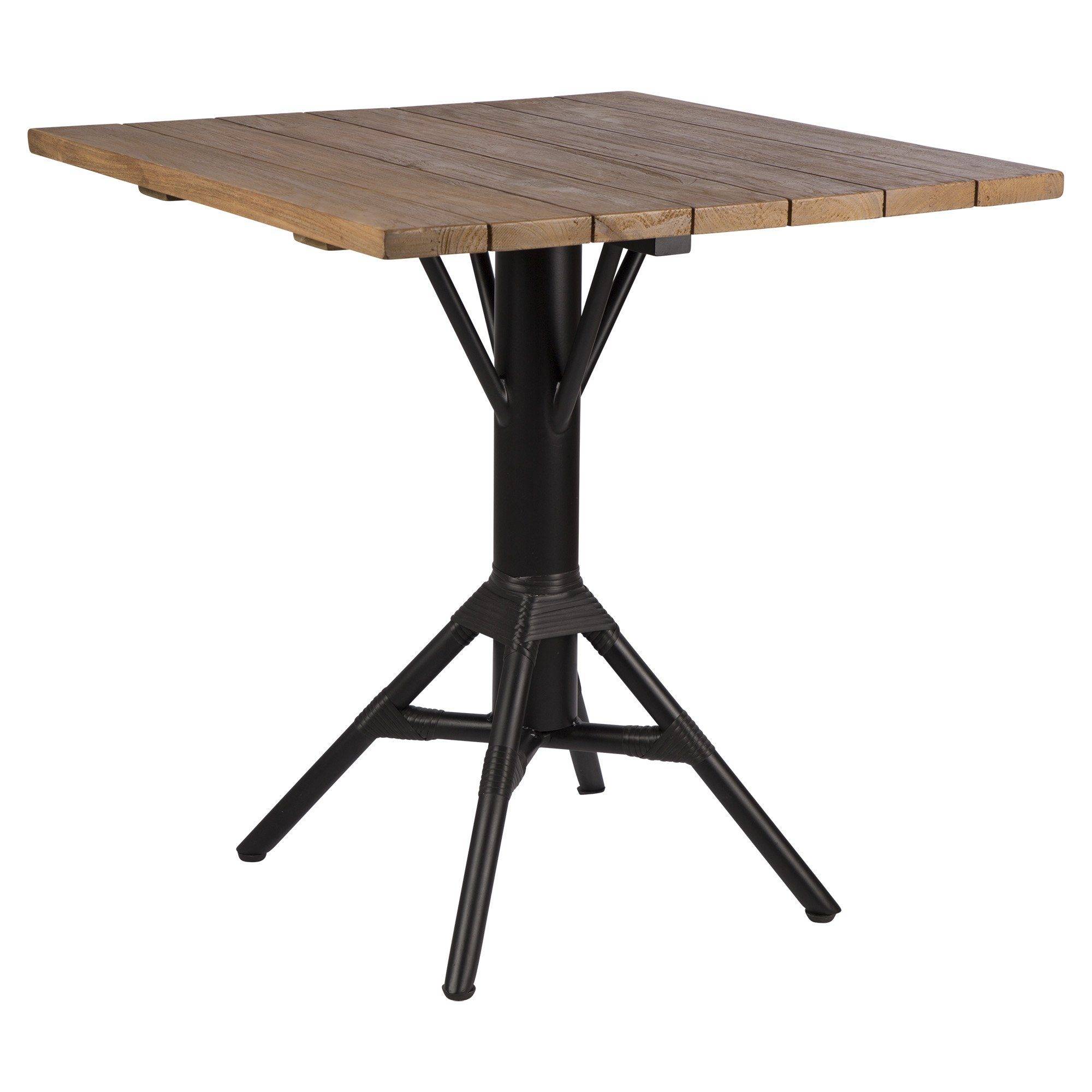Nicole cafébord svart/teak 70x70 cm - Svart/Träfärgad