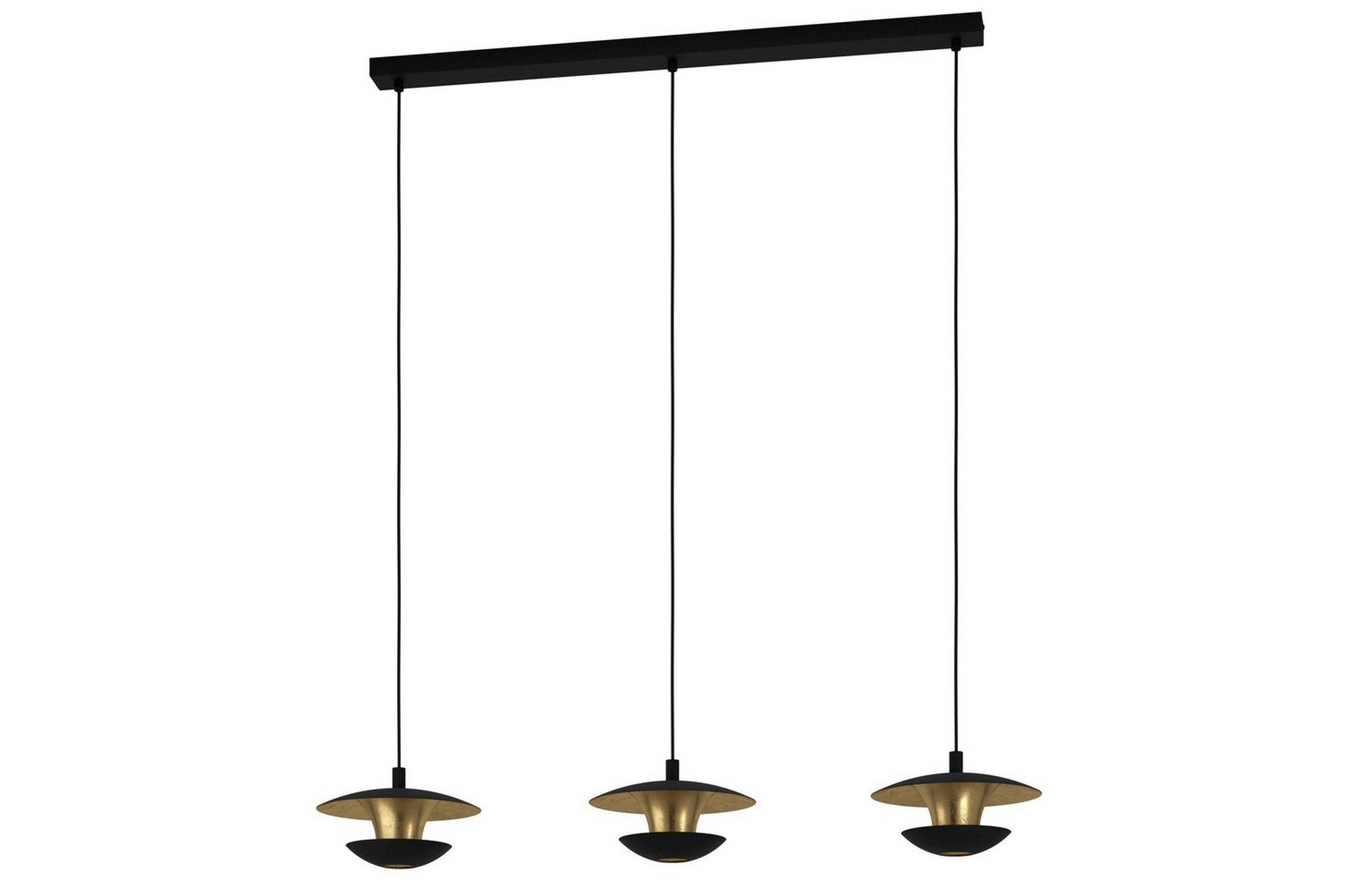 Eglo Takpendel Eglo Nuvano 3 Lampor - Svart/Guld Kökslampa & pendellampa