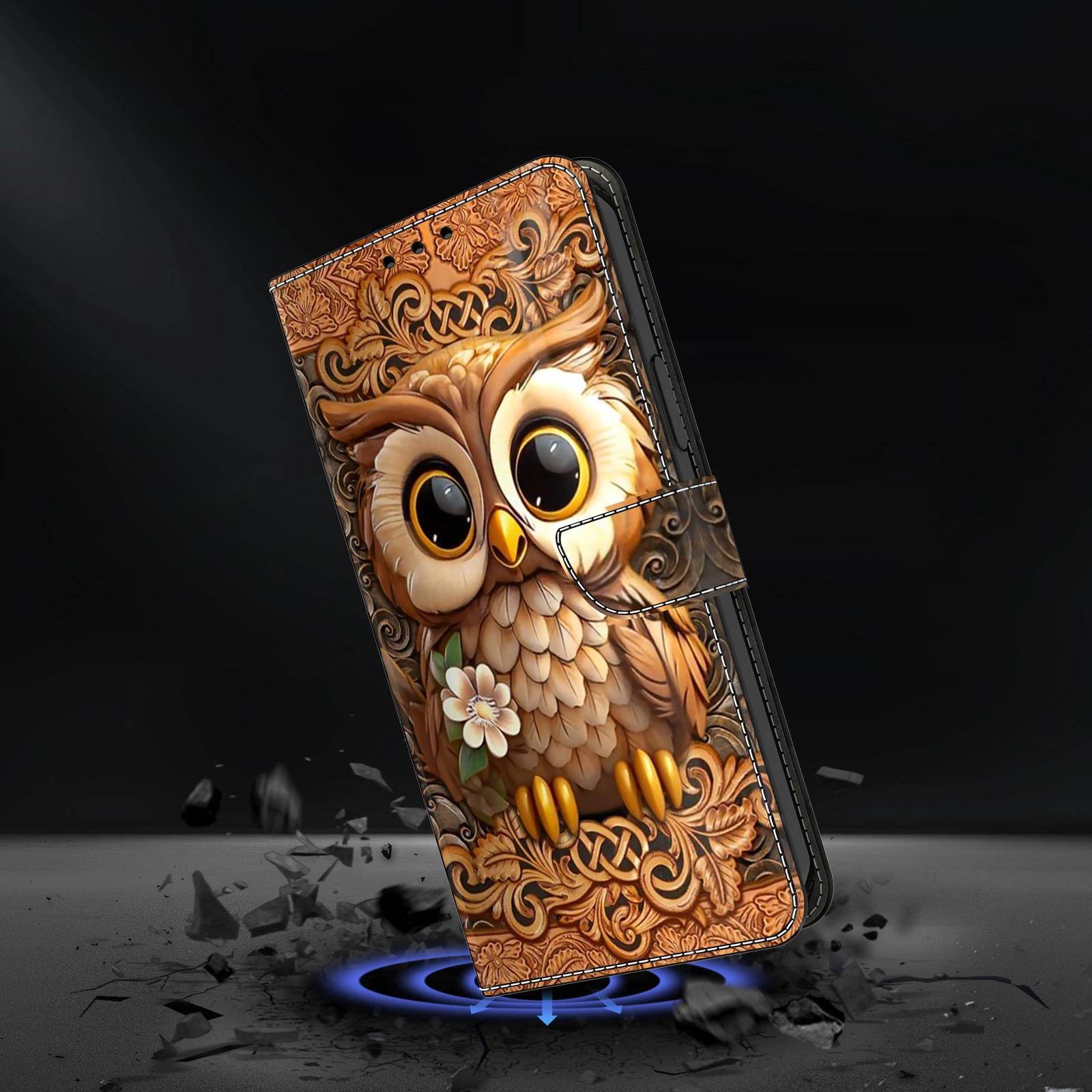Moto G85 Fodral för Motorola Moto G84 G54 G34 G24 Power G24 G14 G04 3D Sött Målat Magnetiskt Fällbart Hållare Plånbok Mobiltelefonfodral