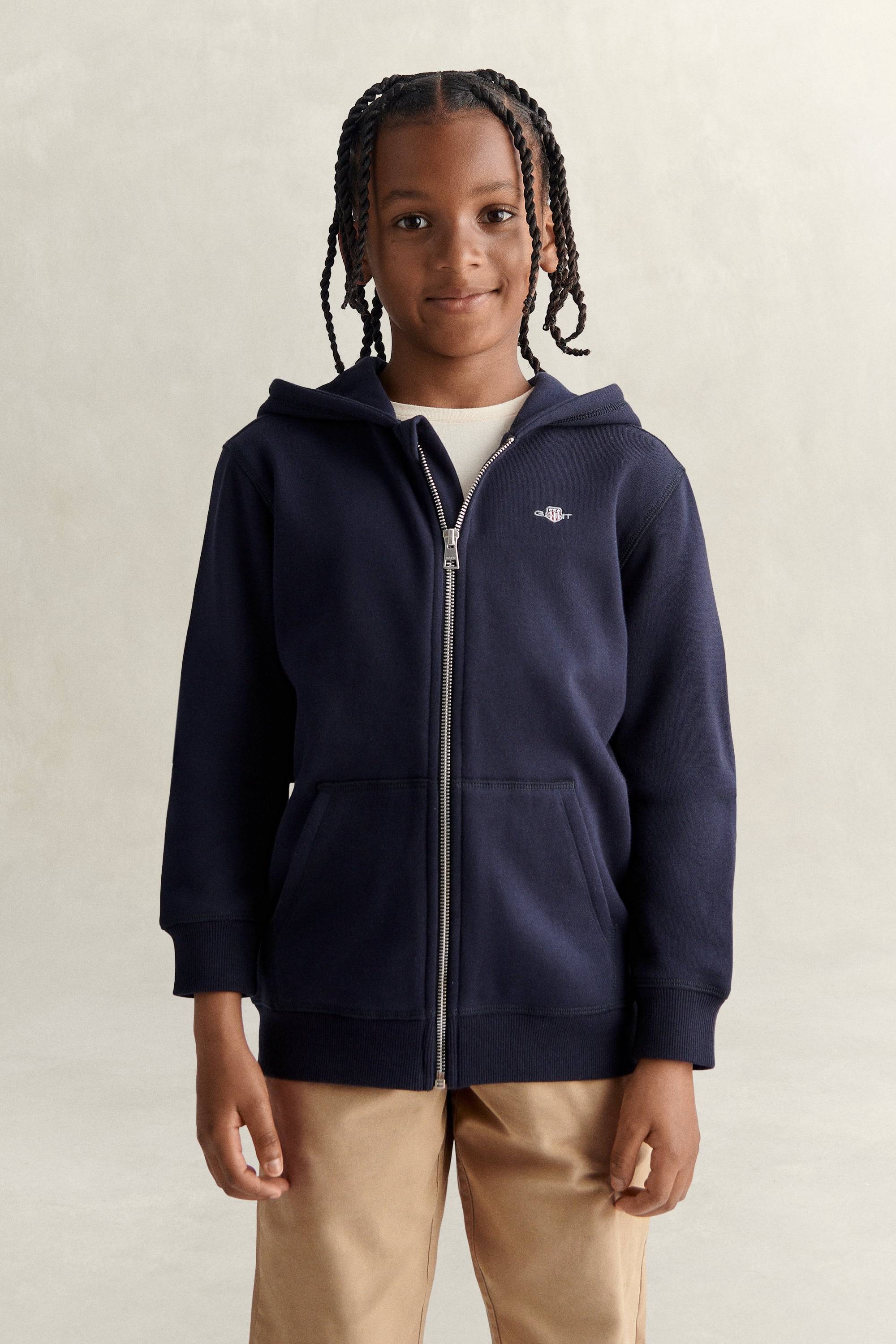 GANT Tonåring Teen Boys hoodie med dragkedja (122/128) EVENING Blå