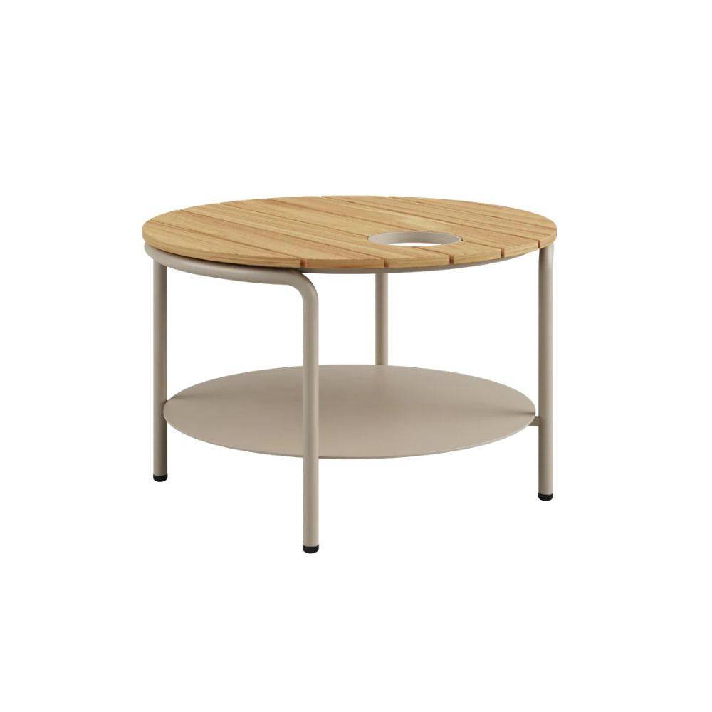 SACKit Patio Coffee Table Ø70 w/Accessory Fit Taupe