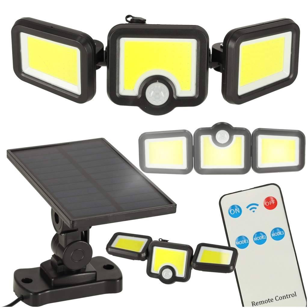 LED solcellelampe – 3-i-1 med Dusk Motion Sensor