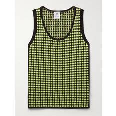 adidas Originals - Wales Bonner Slim-Fit Open-Knit Recycled Crochet-Knit Tank Top - Men - Green - XS