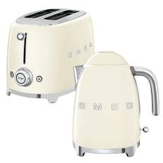 Smeg Frukostset Brödrost + Vattenkokare Creme - Övriga Köksmaskiner Lackerat Stål Creme - 204922+195713
