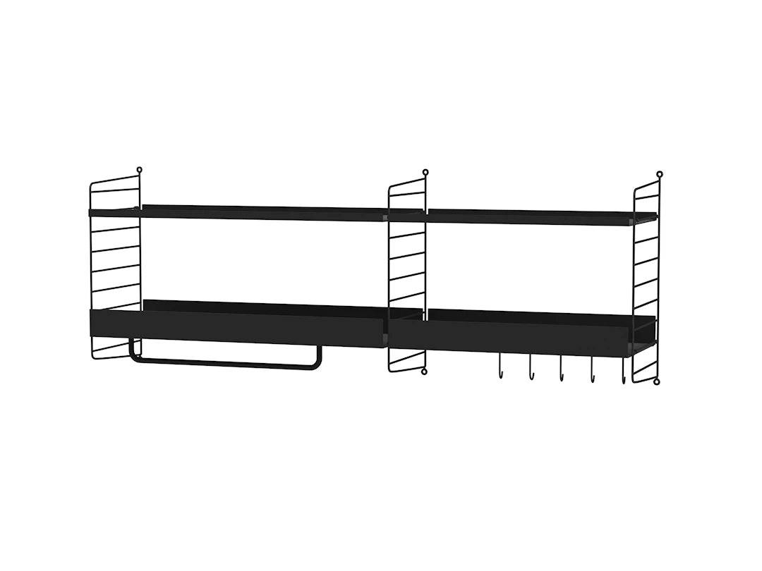 Hallway J, entréreol fra String Furniture Sort - Jacobsen Plus