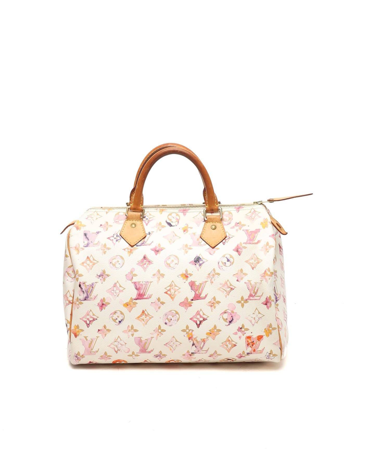 Louis Vuitton Monogram Aquarelle Speedy 30 Bag - White - One Size