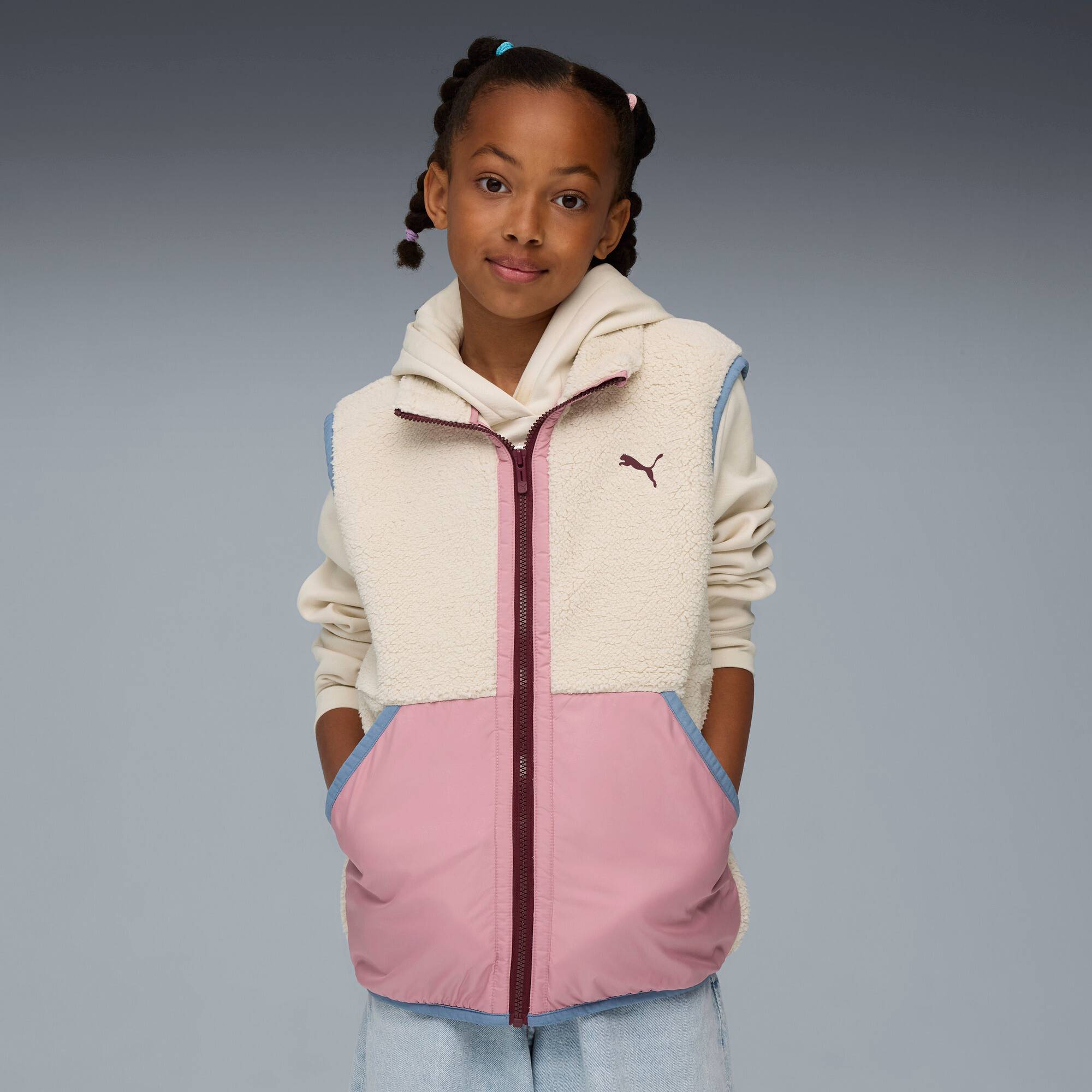 PUMA Hybrid Sherpa Vest Youth, Clothing, Alpine Snow, 13-14Y