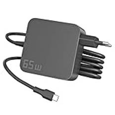 ANTWELON 65W USB C Laptop Laddare för Lenovo Thinkpad X1 Yoga HP Spectre Dell Latitude ASUS Chromebook MacBook Pro Huawei Matebook Wallplug 20V 3,25A TYPEC Nätaggregat Nätadapter