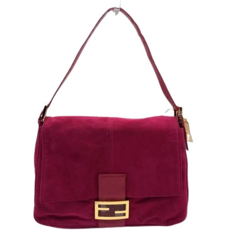 Fendi Vintage Pre-owned Vintage Shoulder Bag - Vintage - Dame - Rød - ONE SIZE - Uld