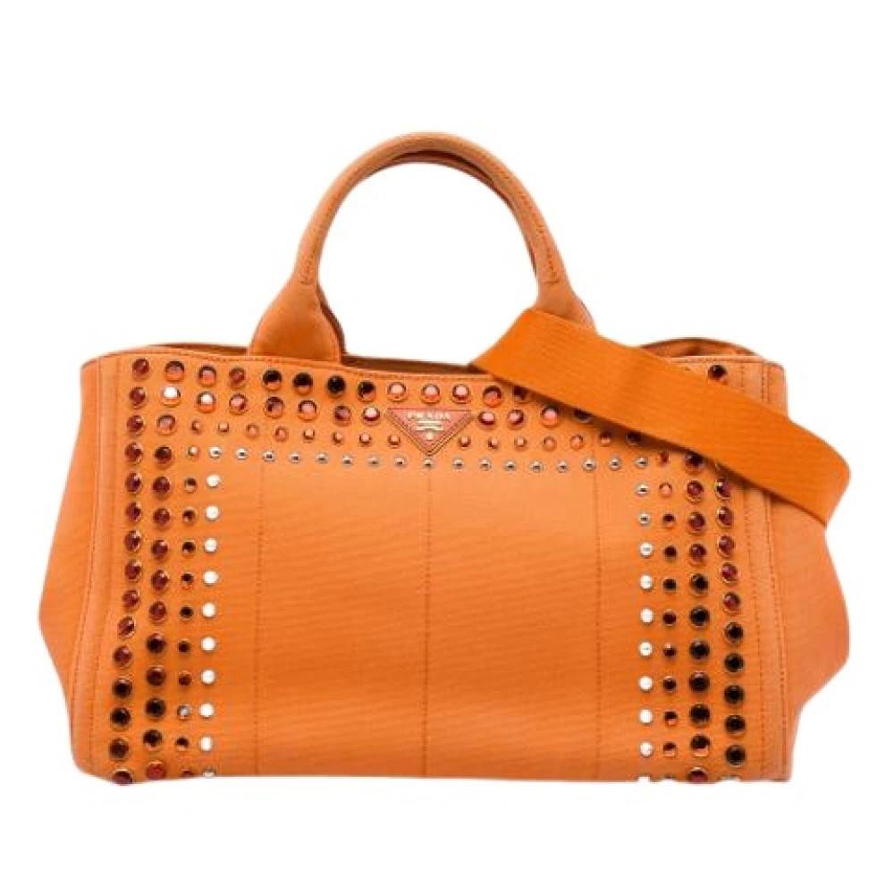 Prada Vintage - Pre-owned Studded Canvas Satchel Vintage - Dam - ONE Size -