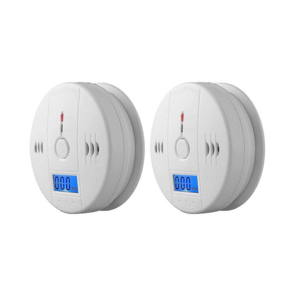 2 Pack Smoke Detector And Carbon Monoxide Detector Alarm with Lcd Display A