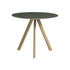 Copenhague Table CPH20 90 cm - Water Based Lacquered Oak/Green Linoleum