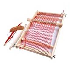 Chonor Trävävstol för barn, komplett multi-hantverk vävningssatser, hantverk, leksaks set, trästickning vävstol för nybörjare (40 x 25 cm)